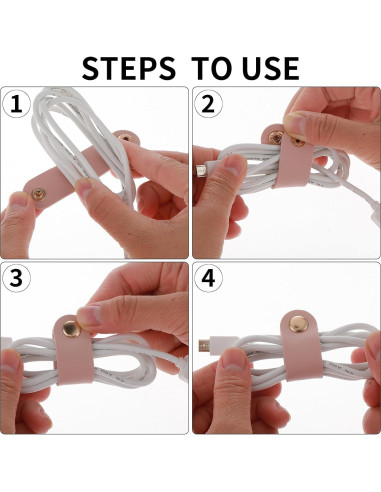 Organizador de Cables Thinp 6 Piezas Cuero PU Compacto