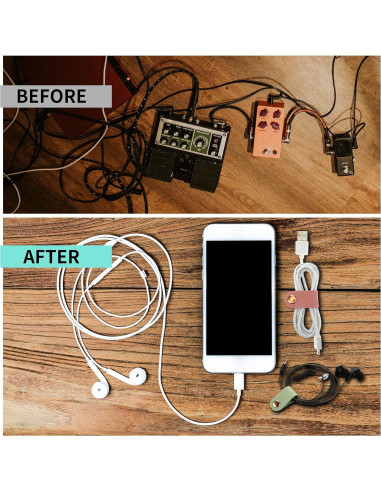 Organizador de Cables Thinp 6 Piezas Cuero PU Compacto