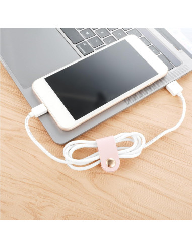 Organizador de Cables Thinp 6 Piezas Cuero PU Compacto