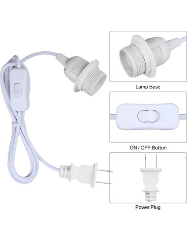 Cuerda de Luz Colgante Enchufable DXMKOP 4.88m E26/E27 60W
