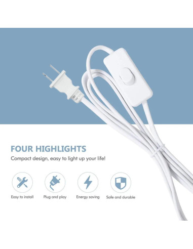 Cuerda de Luz Colgante Enchufable DXMKOP 4.88m E26/E27 60W