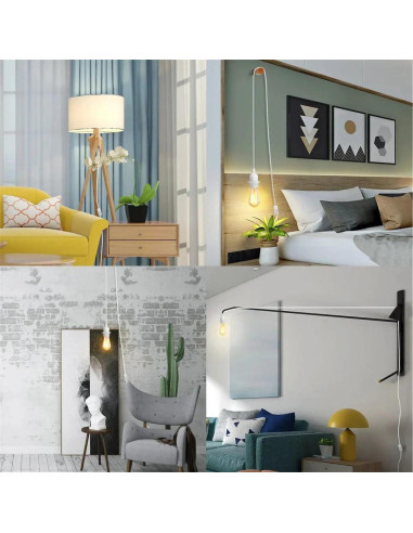 Cuerda de Luz Colgante Enchufable DXMKOP 4.88m E26/E27 60W