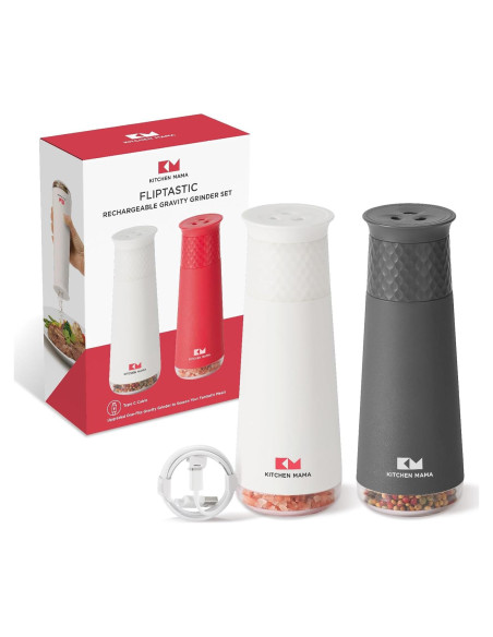 Molinillo de Sal y Pimienta Recargable Kitchen Mama - Ajustable