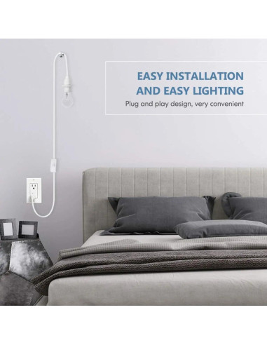 Cuerda de Luz Colgante Enchufable DXMKOP 4.88m E26/E27 60W