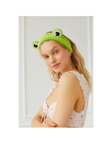 Diadema de Maquillaje Huachi Rana Verde para Lavarse la Cara