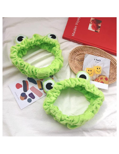 Diadema de Maquillaje Huachi Rana Verde para Lavarse la Cara