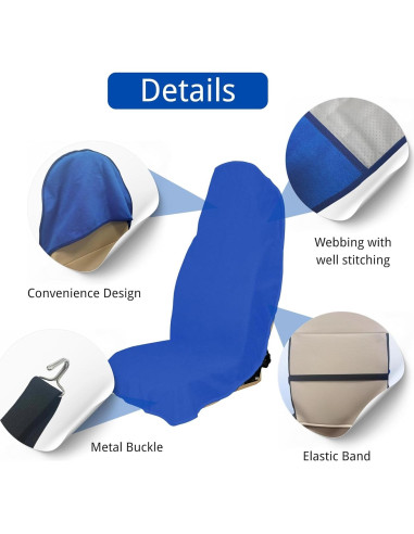 Funda de Asiento de Coche Hirritale Azul Impermeable 1PC