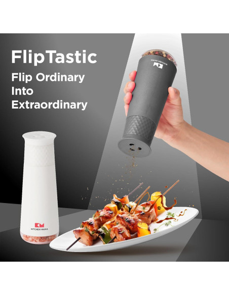 Molinillo de Sal y Pimienta Recargable Kitchen Mama - Ajustable