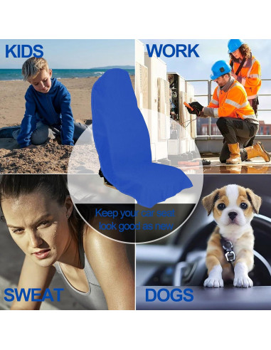 Funda de Asiento de Coche Hirritale Azul Impermeable 1PC