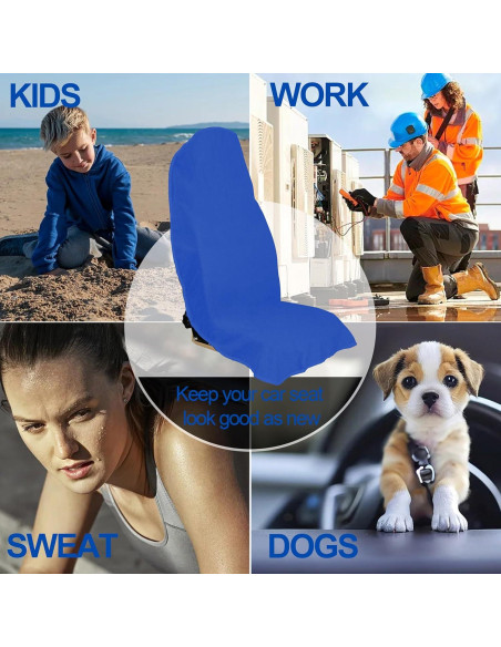 Funda de Asiento de Coche Hirritale Azul Impermeable 1PC