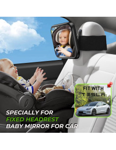 Espejo de Coche para Bebé Mirrorsafe BBJ-09 Irrompible 2