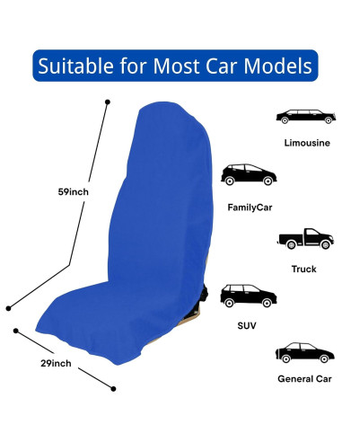 Funda de Asiento de Coche Hirritale Azul Impermeable 1PC