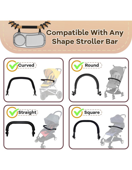 Bandeja para Cochecito Seven Sparta V4 con Soporte para Tazas