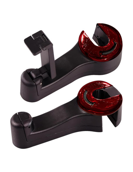 Ganchos para Reposacabezas QYOUAUTO 2 en 1 - Rojo