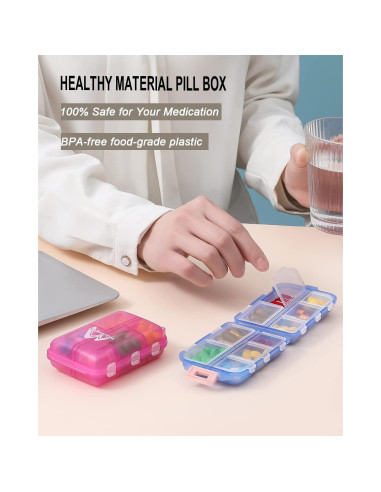Organizador de Pastillas de Viaje M Muchengbao 10 Compartimentos
