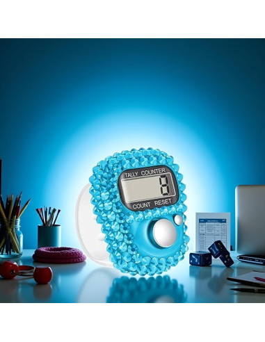 Contador Electrónico de Dedo PurYupearl Azul - Digital Portátil