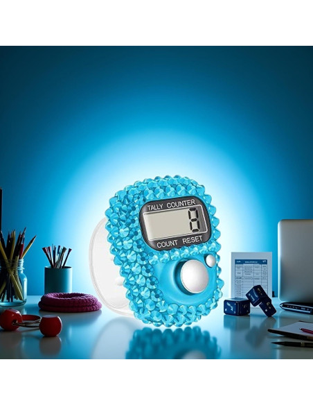 Contador Electrónico de Dedo PurYupearl Azul - Digital Portátil