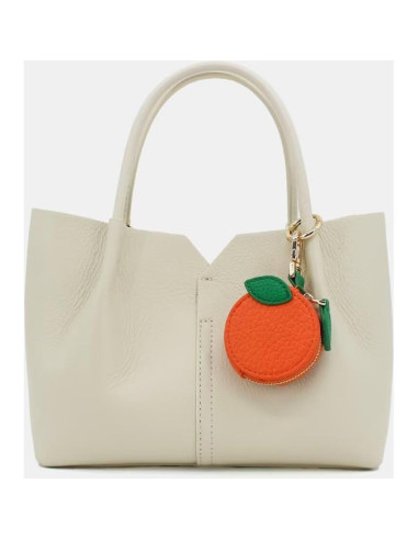 Monedero Kawaii de Cuero QUNAWAN Naranja con Soporte para Llaves