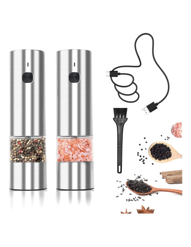 Juego de Molinillos Eléctricos de Sal y Pimienta JINGASA 2 Pzs