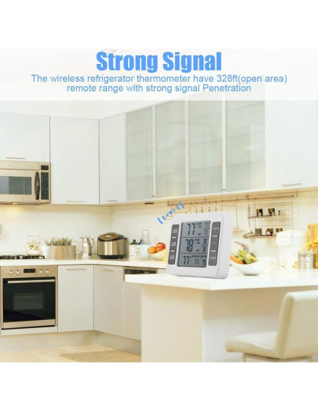 Termómetro Digital de Nevera Ejoyous con 2 Sensores y Alarma