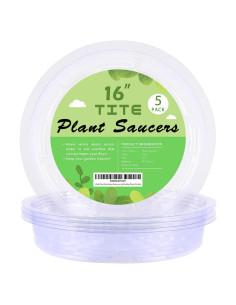 Paquete de 5 Platillos Transparentes TITE 40.6 cm para Plantas