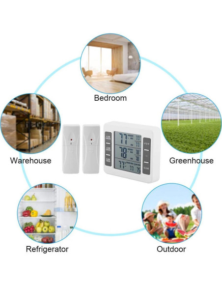 Termómetro Digital de Nevera Ejoyous con 2 Sensores y Alarma