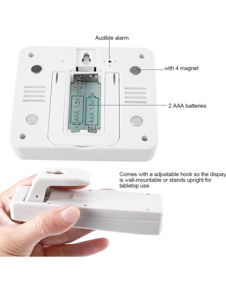 Termómetro Digital de Nevera Ejoyous con 2 Sensores y Alarma