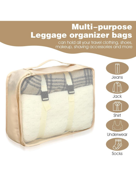 12 Cubos de Empaque Kifmurase Premium para Viaje 39x30 cm