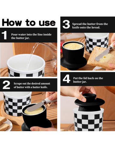 Tarro de Mantequilla Cerámico Orkim Cuadrado con Tapa