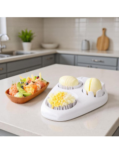 Cortador de Huevos 3-en-1 Genérico - Acero Inoxidable, Blanco 2