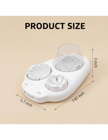 Cortador de Huevos 3-en-1 Genérico - Acero Inoxidable, Blanco