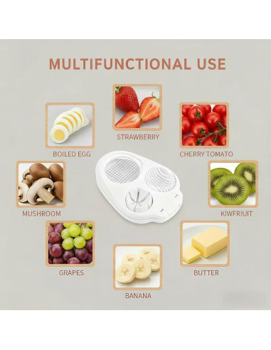 Cortador de Huevos 3-en-1 Genérico - Acero Inoxidable, Blanco