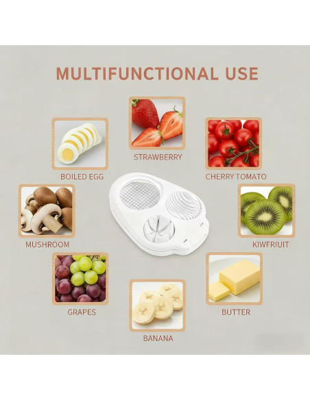 Cortador de Huevos 3-en-1 Genérico - Acero Inoxidable, Blanco