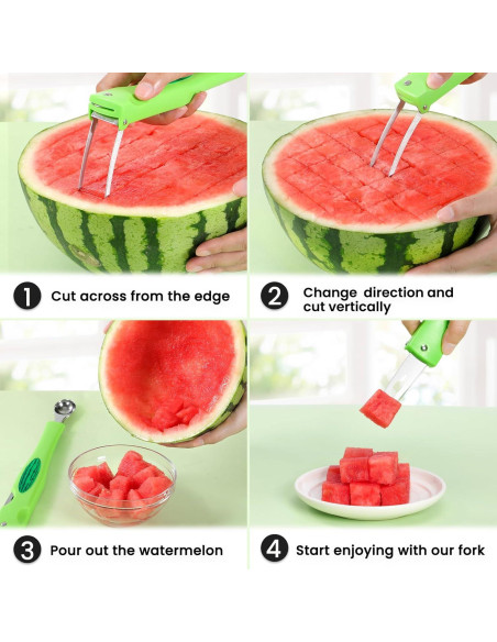 Cortador de Sandía OLESBUR 3 en 1 Plegable Acero Inoxidable