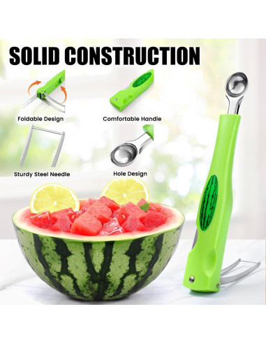 Cortador de Sandía OLESBUR 3 en 1 Plegable Acero Inoxidable