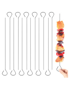 12 Pinchos de Acero Inoxidable para Kabob Prasacco 20cm
