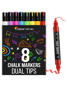 Marcadores de Tiza Líquida Zenacolor - 8 Colores Borrables