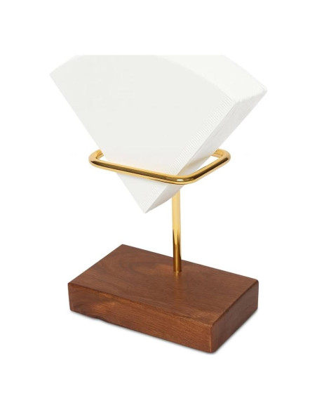 Soporte para Filtro de Café V60 FRAINEL - Latón y Nogal 14x11.9cm