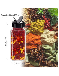 Paquete de 24 frascos de especias Tiaiidi 100 ml cuadrados 2