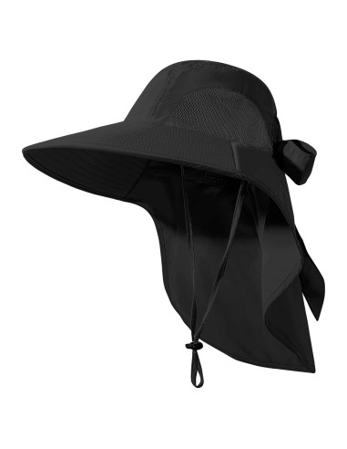 Sombrero de Sol Plegable UV 50+ para Mujeres - Negro