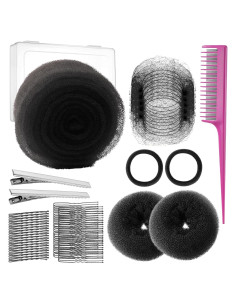 Kit de Esponja para Cabello Negro - Relleno y Moldeador de Moño