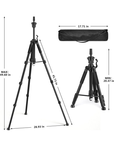 Soporte de Peluca Trípode Retbtnm Ajustable 54 cm Metal
