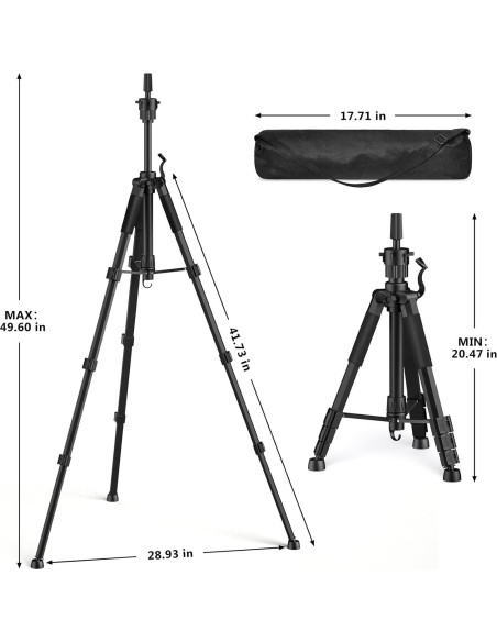 Soporte de Peluca Trípode Retbtnm Ajustable 54 cm Metal