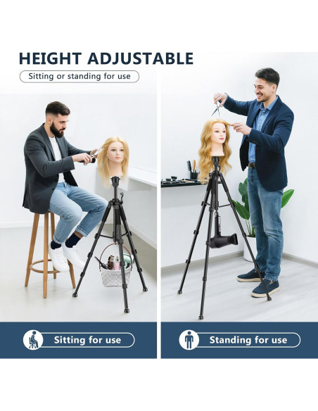 Soporte de Peluca Trípode Retbtnm Ajustable 54 cm Metal