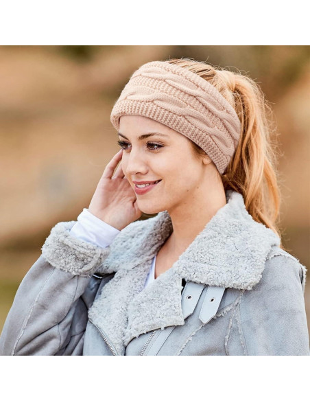 Banda para la Cabeza DRESHOW Mujer Invierno Forrada de Felpa