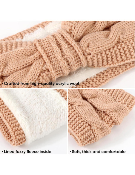 Banda para la Cabeza DRESHOW Mujer Invierno Forrada de Felpa