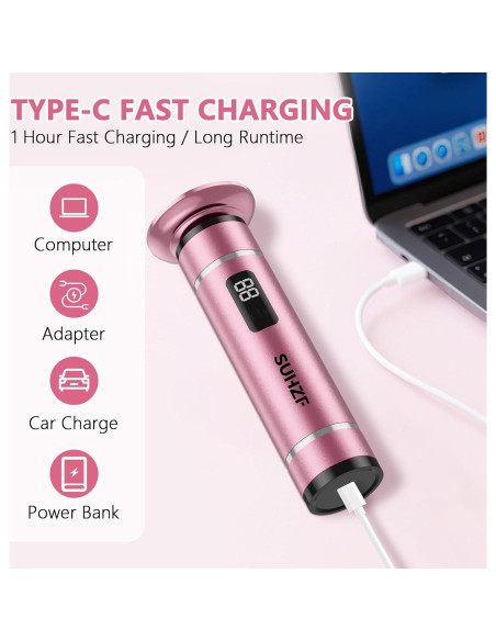 Removedor Eléctrico de Callos SUHZF con Pantalla LED Rosa