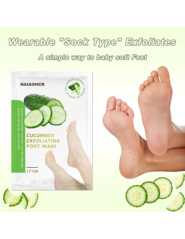 Mascarilla Exfoliante para Pies NAIAOHCR - 3 Pares Hidratantes