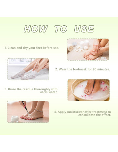 Mascarilla Exfoliante para Pies NAIAOHCR - 3 Pares Hidratantes