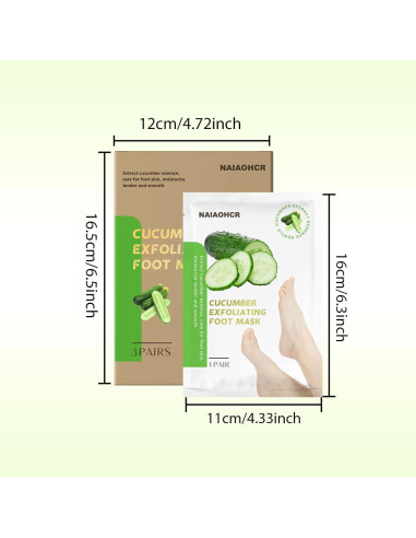 Mascarilla Exfoliante para Pies NAIAOHCR - 3 Pares Hidratantes